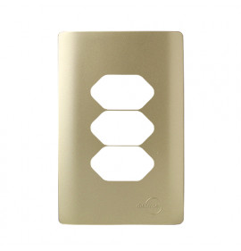 Placa p/ 3 Tomadas 4x2 - Novara Dourado